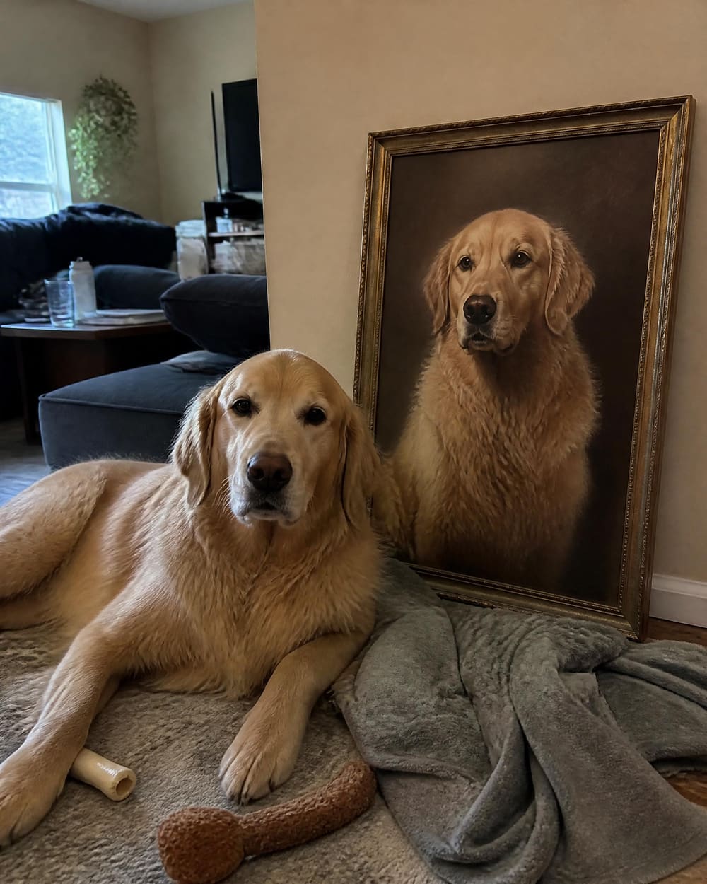 Classic pet portrait with the pet