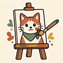Artist paints & revises